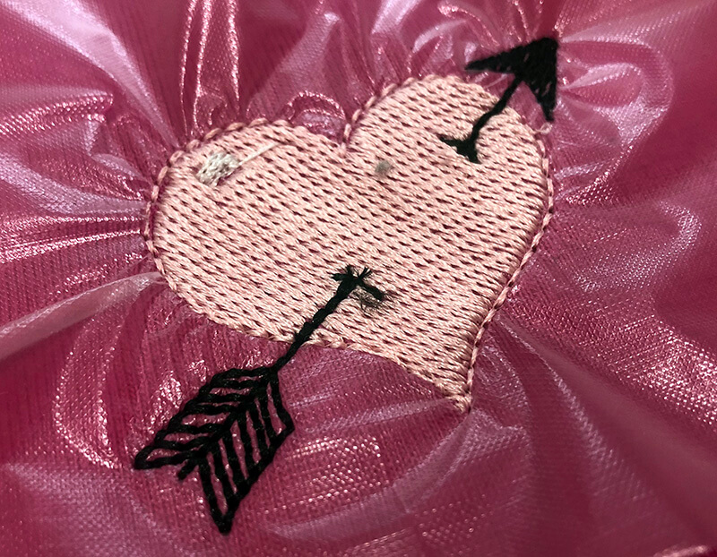 heart design stitched out on headband