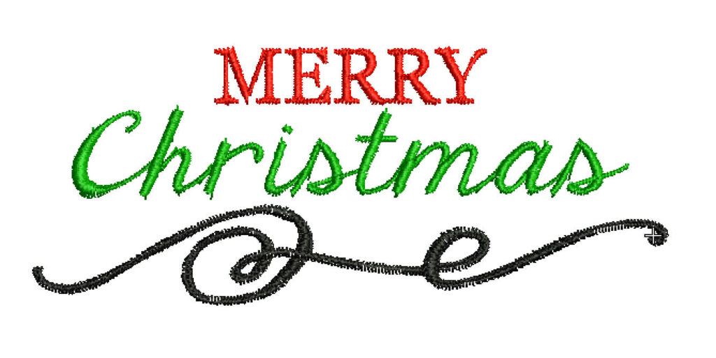 Merry Christmas free machine embroidery design