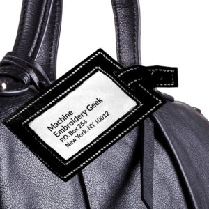 In-the-hoop luggage tag (as seen in Creative Machine Embroidery Magazine)