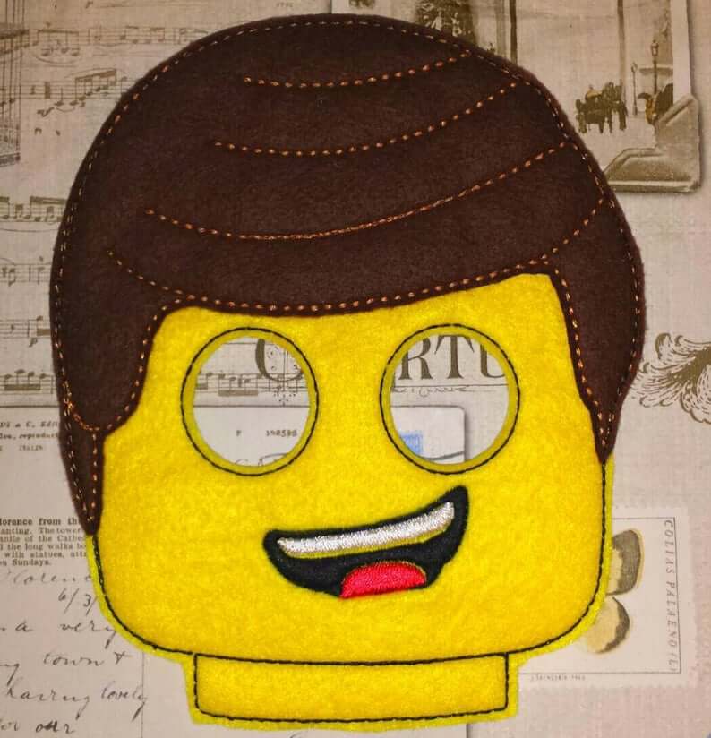 Emmett from the Lego movie in-the-hoop mask f