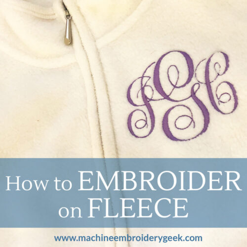 How to embroider on fleece