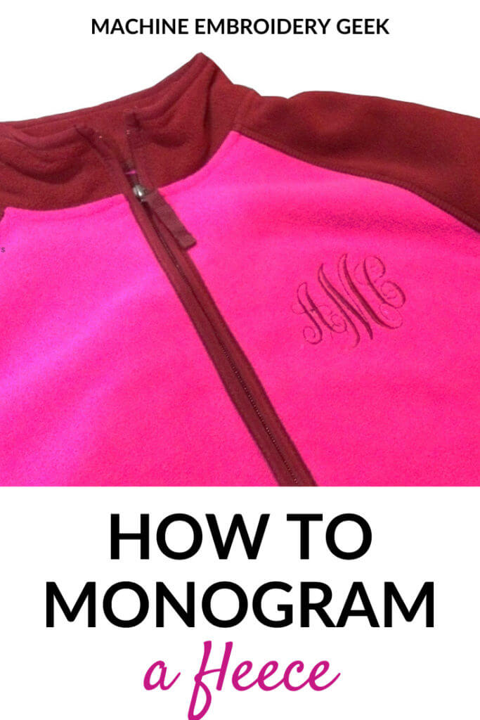 How to monogram a fleece