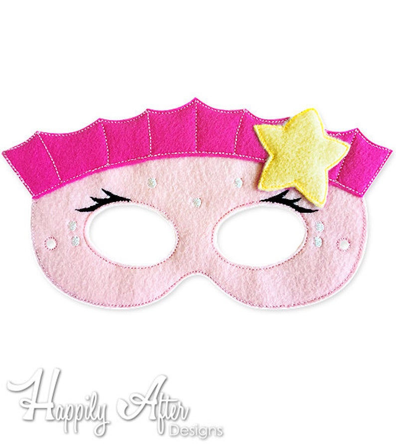 in-the-hoop princess mask from Happily After Designs