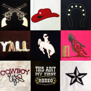 A big set of modern Rodeo machine embroidery and appliqué designs