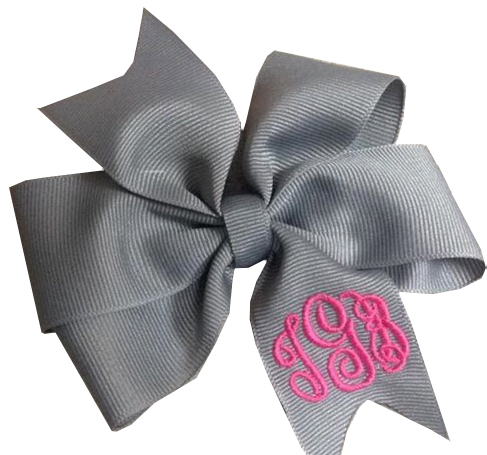A monogrammed bow is a great machine embroidered project for Easter