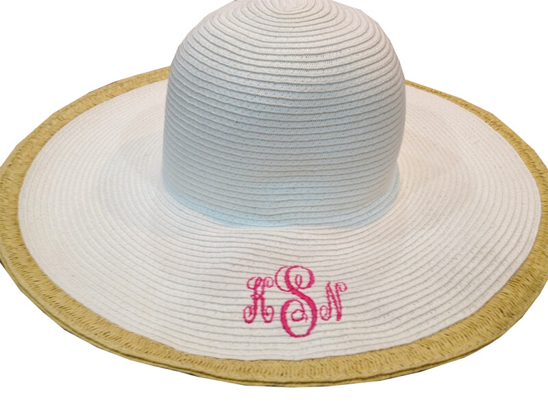 monogrammed straw hat
