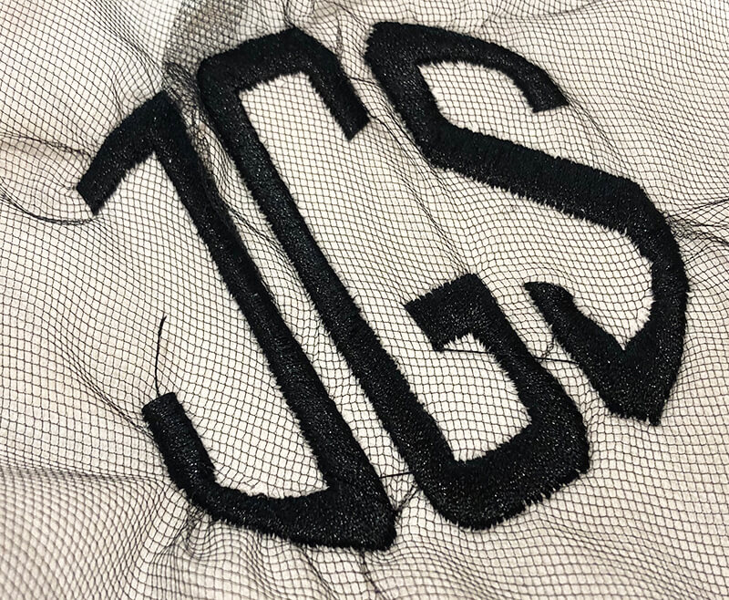 stabilizing a monogram with tulle