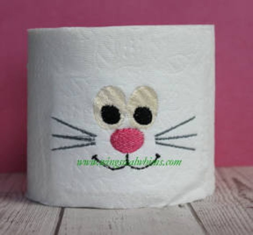 bunny face machine embroidery design