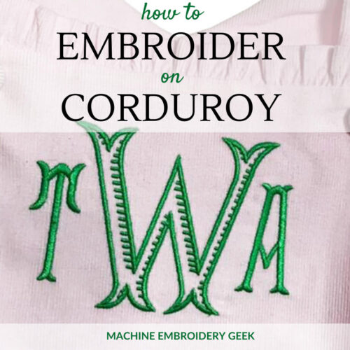 how to embroider on corduroy