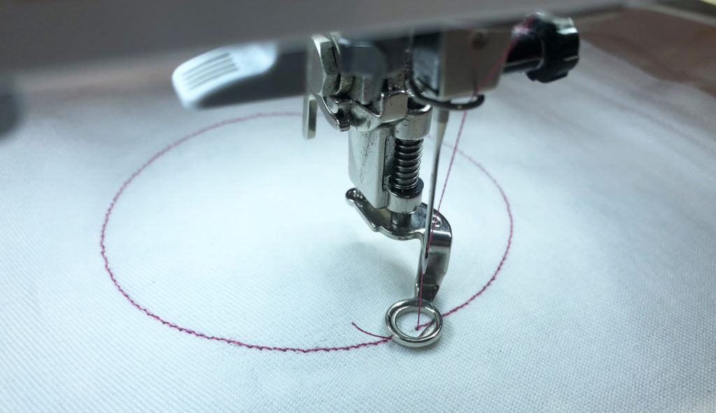 Placement stitching for machine applique design digitized using Sew Art