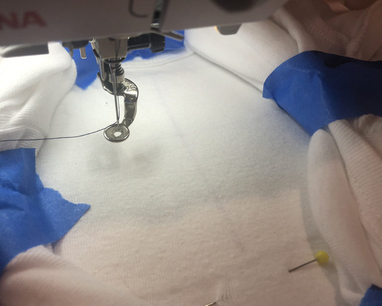 How to keep fabric out of the way when embroidering