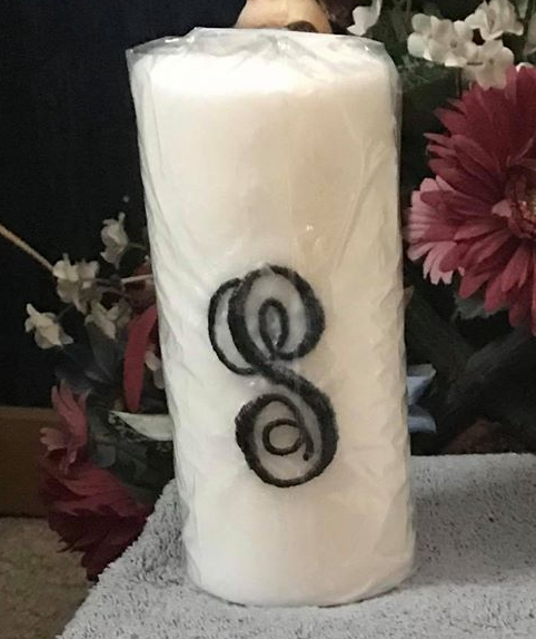 monogrammed candle
