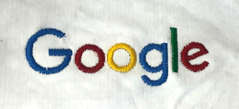 Google logo digitized in SewArt