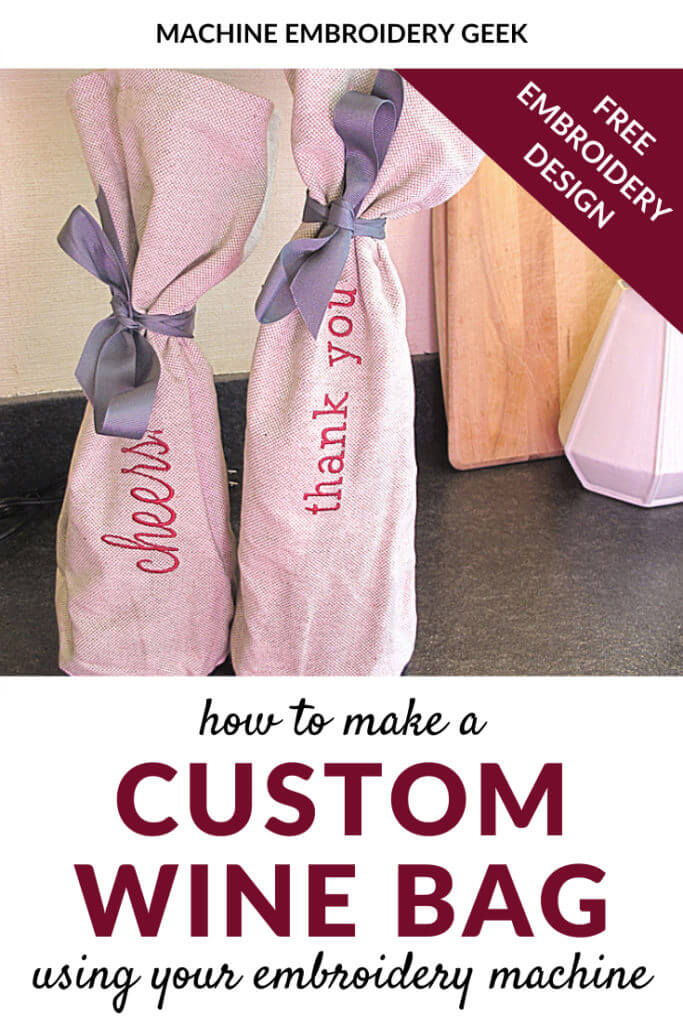 how to make a custom wine bag with your embroidery machine