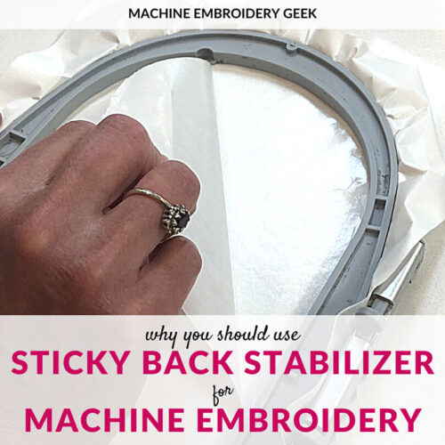 sticky back stabilizer for machine embroidery