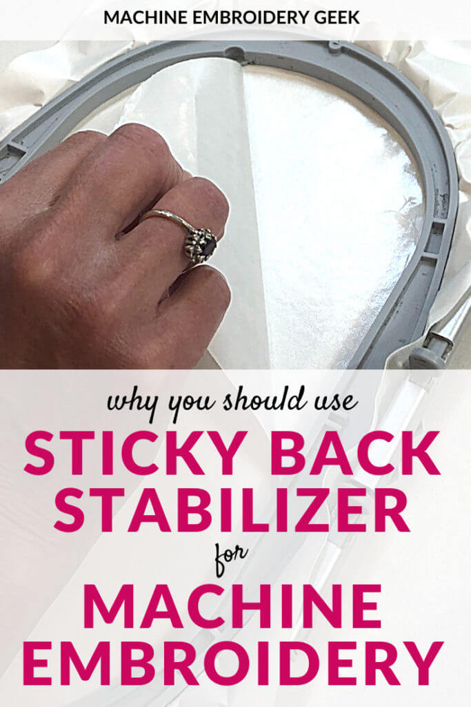 sticky back stabilizer for machine embrodiery