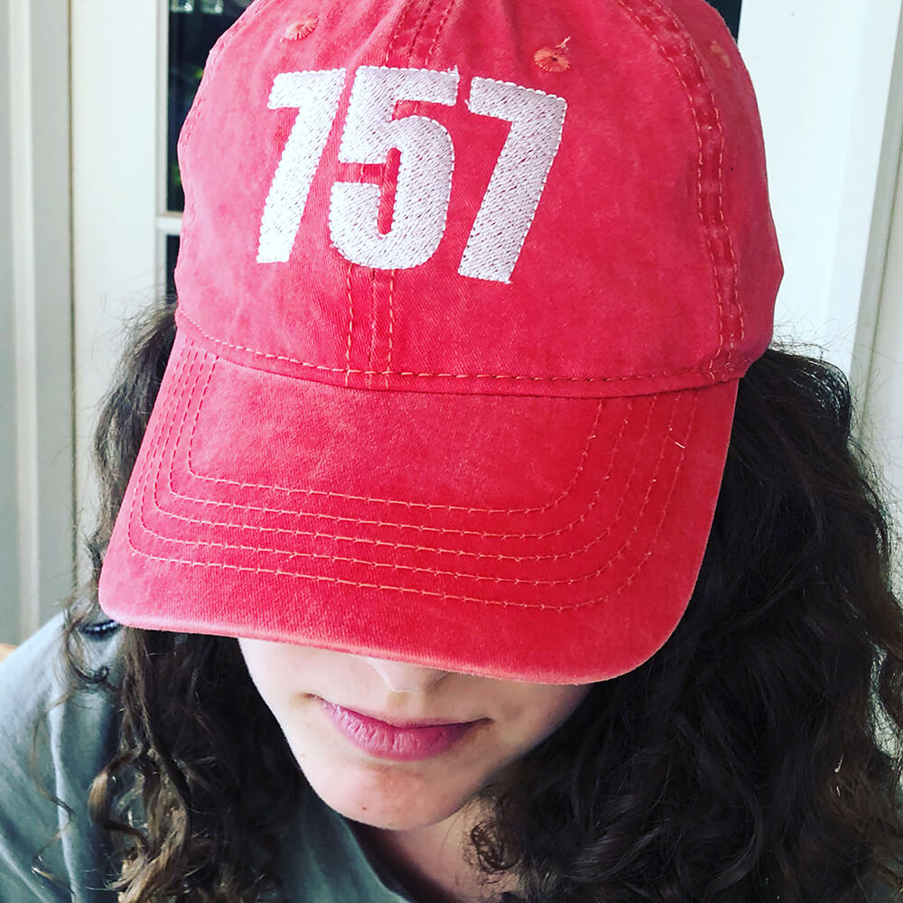 area code numbers embroidered on baseball cap
