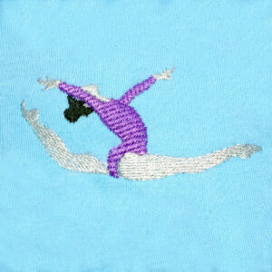 Gymnast in action machine embroidery design