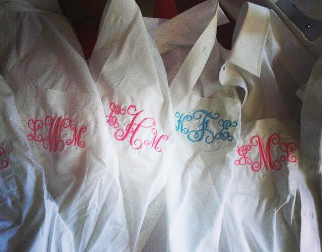 bridesmaid gifts to make on your embroidery machine: shirts