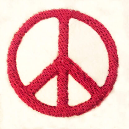 peace sign filled embroidery design