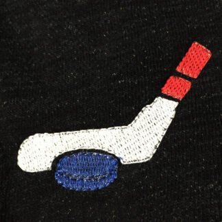 hockey stick and puck machine embroidery design