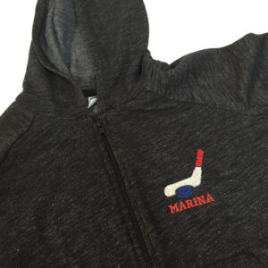 Hockey stick and puck machine embroidery design