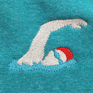 Swimmer machine embroidery design