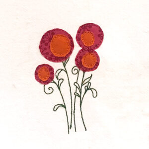 Whimsical flower bouquet raw edge appliqué design
