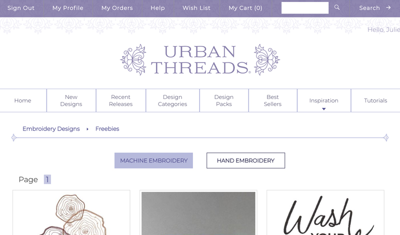 free machine embroidery designs at Urban Threads