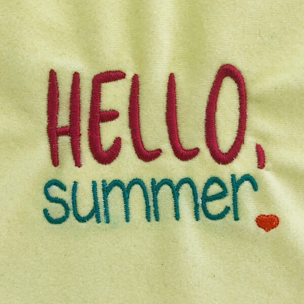 hello summer machine embroidery design