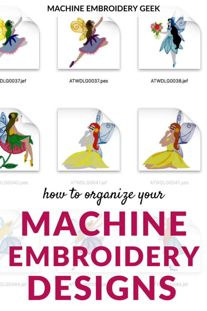 how to organize machine embroidery designs