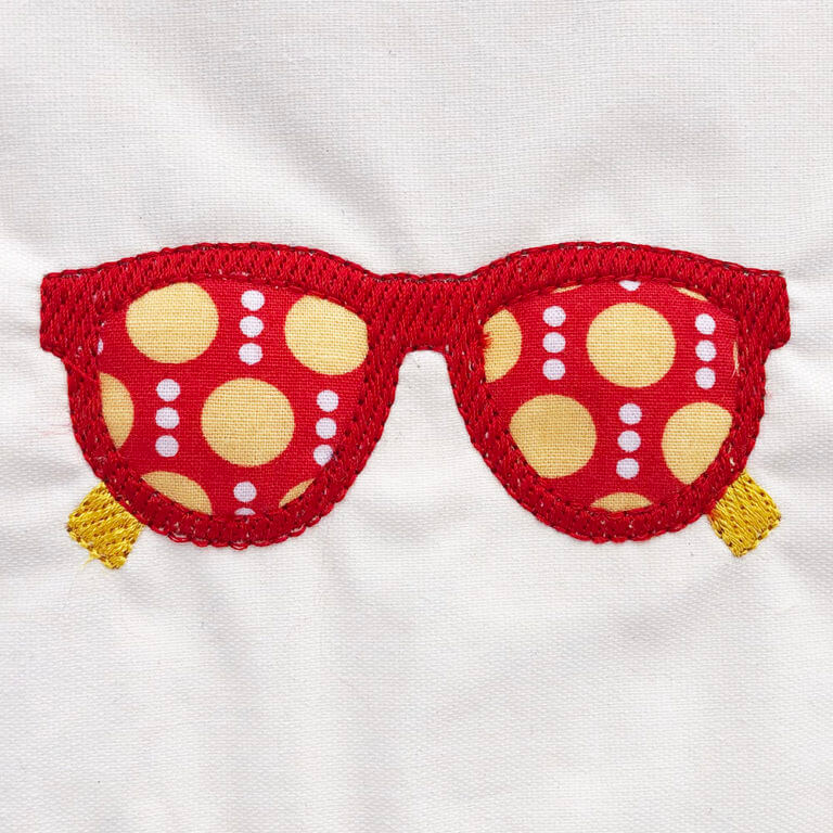 Sunglasses appliqué design Machine Embroidery Geek