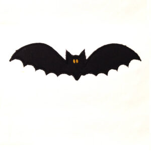 Simple bat filled embroidery design and appliqué. 