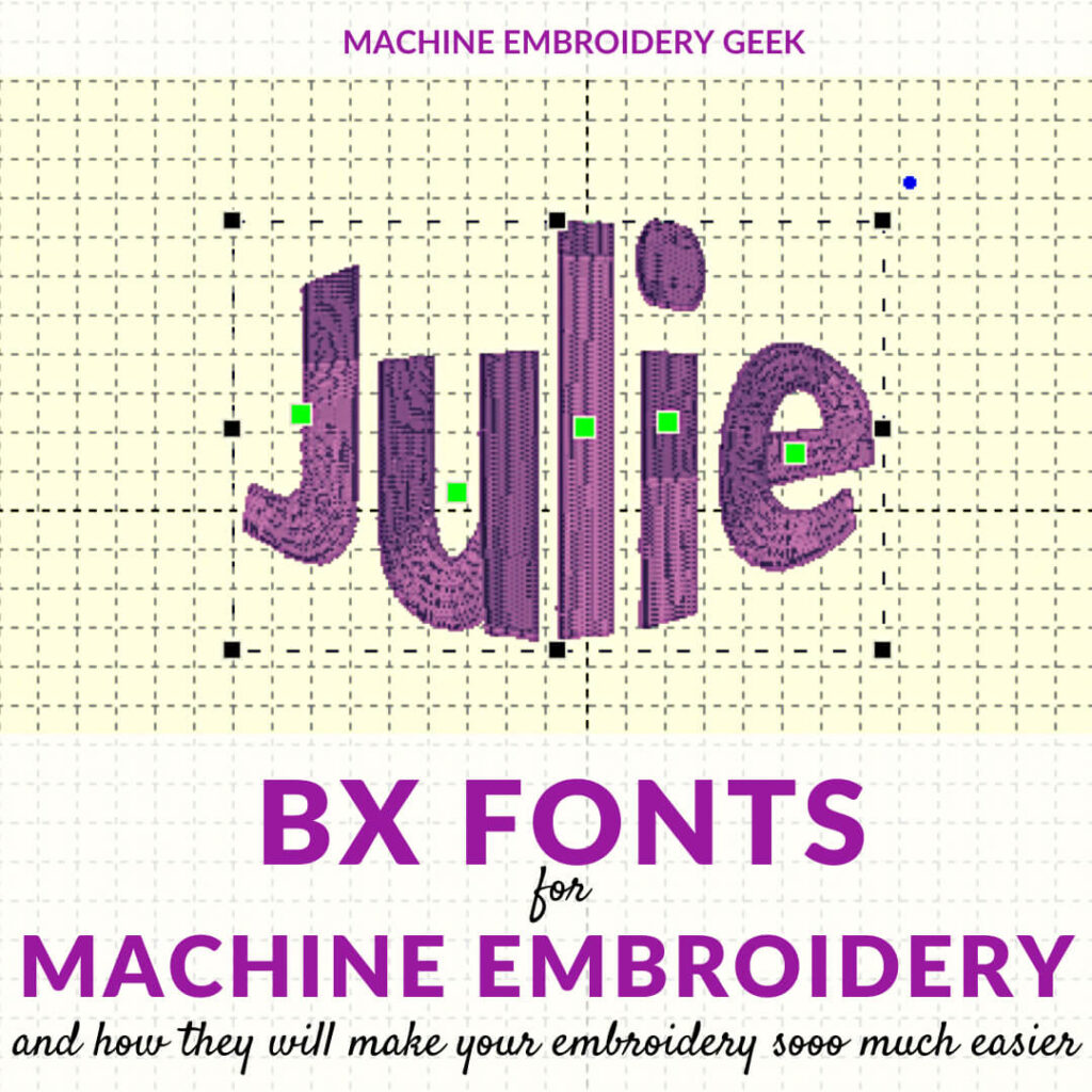 BX fonts for machine embroidery