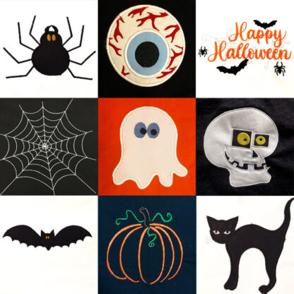 halloween machine embroidery and applique design set