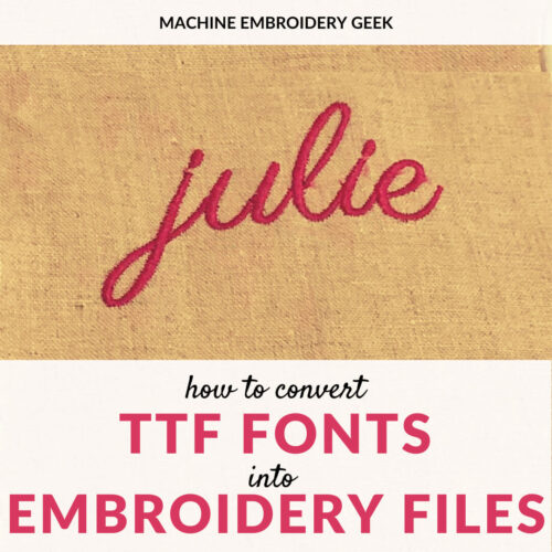 how to convert TTF files to embroidery