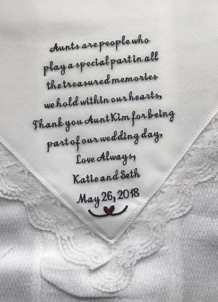 best embroidery fonts for handkerchiefs for a wedding 