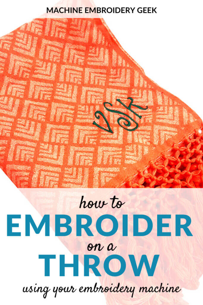 how to embroider on a throw