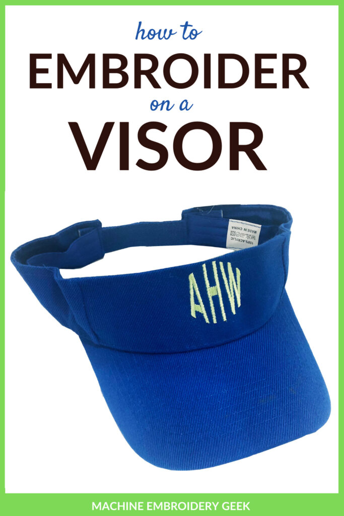 how to embroider on a visor