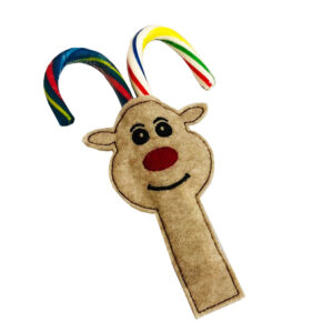 In-the-hoop Reindeer Candy Cane Holder