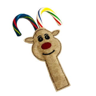 in-the-hoop reindeer candy cane holder