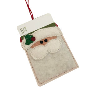 In-the-hoop Santa gift card holder
