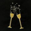 clinking champagne glasses machine embroidery design