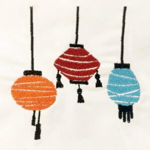 3 Chinese lanterns machine embroidery design
