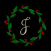 Christmas wreath with single initial