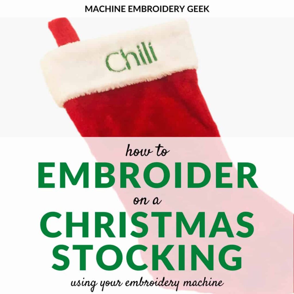how to embroider on a Christmas stocking