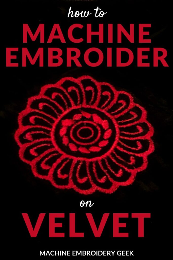 how to machine embroider on velvet