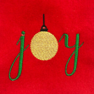 Joy with ornament machine embroidery design