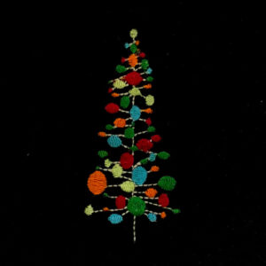 Mid Century modern Christmas tree machine embroidery design