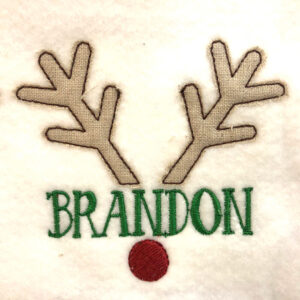 Simple boy and girl appliqué reindeer faces perfect for personalization